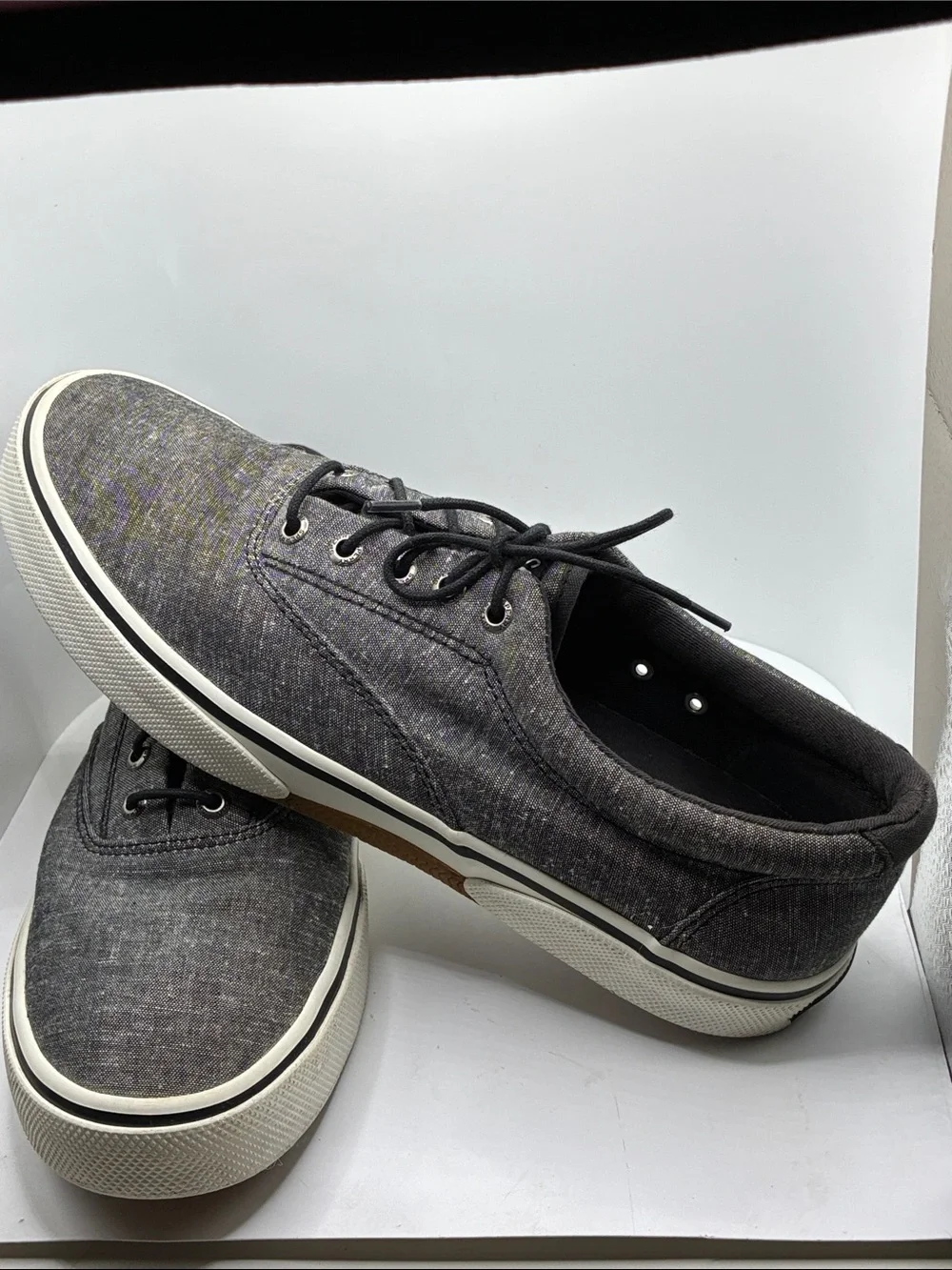 SPERRY MENS TOP SIDER CANVAS-BOAT  DECK SHOE  SIZE 10M / MEMORY / LACE